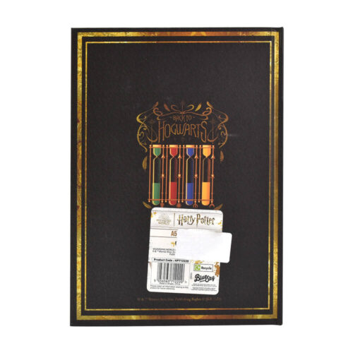 Harry Potter A5 Casebound Notebook - Black - Colourful Crest