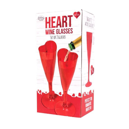 heart wine glasses box