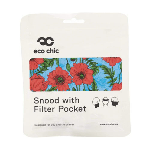 eco chic snood face mask blue poppies 17439727648904