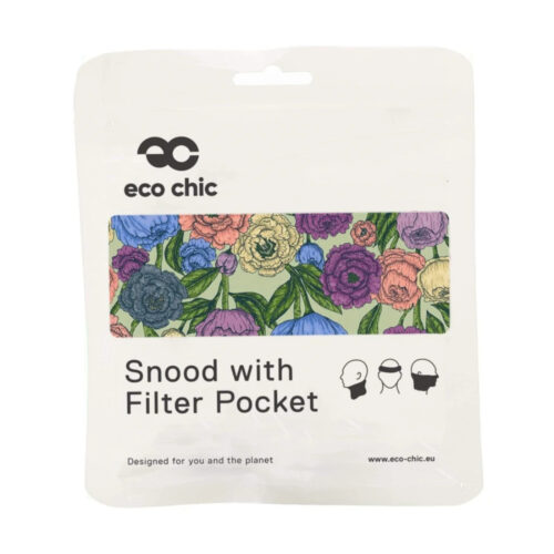 eco chic snood face mask green peonies 17439730630792
