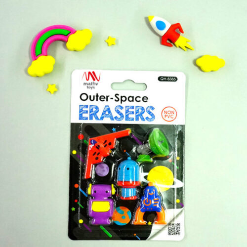 Fancy Eraser Set: Outer Space Traveller
