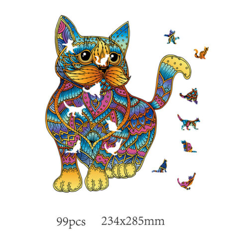 473610 CAT Rainbow Wooden Puzzle